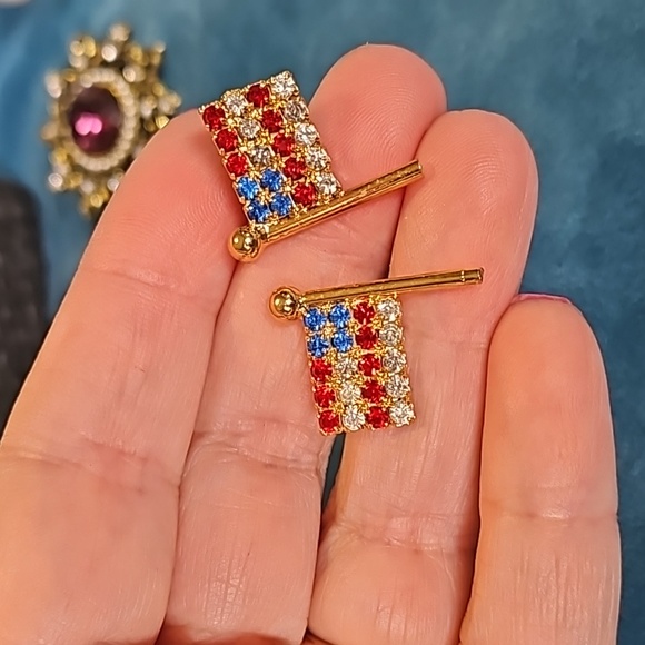 Vintage lot of 5 pieces of jewelry, JJ brooch, enamel flowers necklace - Picture 9 of 16